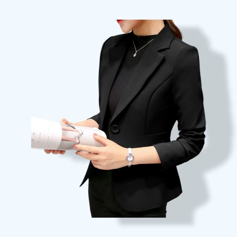 Jas Blazer Wanita Warna Hitam Polos Blazer Casual Blazer Wanita Slimfit
