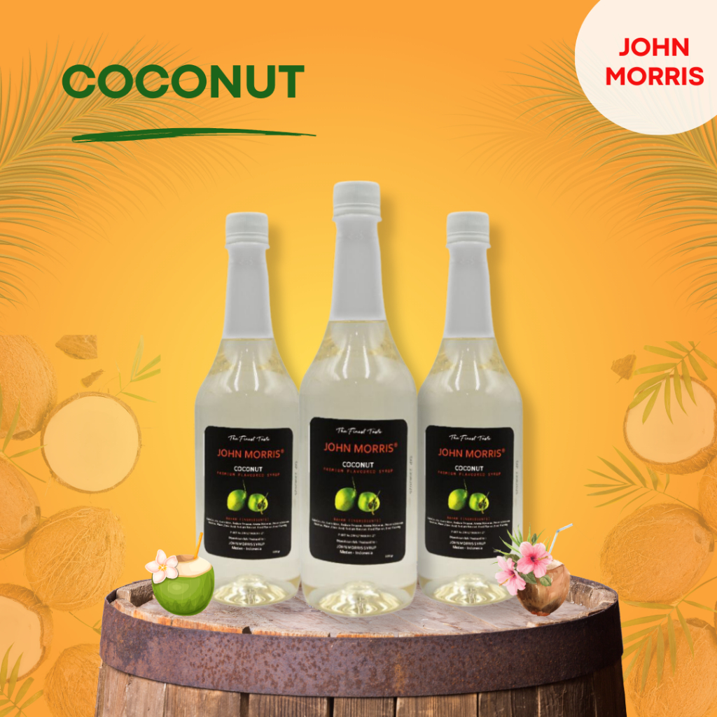 

JOHN MORRIS Premium Flavoured Syrup Coconut 1000 ml / Sirup Rasa kelapa 1 Liter / Coconut Flavour 1 L / Sirop perasa aroma kelapo untuk campuran minuman