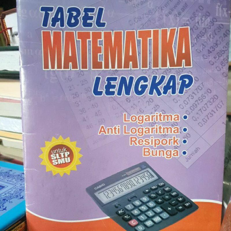Tabel matematika lengkap untuk SMP-SMU