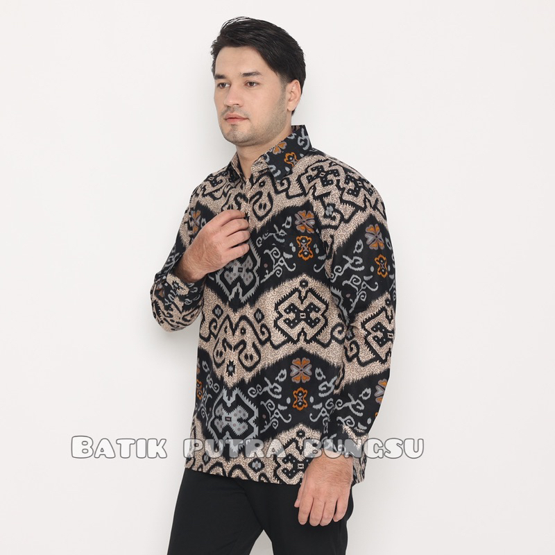 SONGKET Kemeja batik pria lengan panjang premium lapis furing bahan katun prima halus Ready  sragam