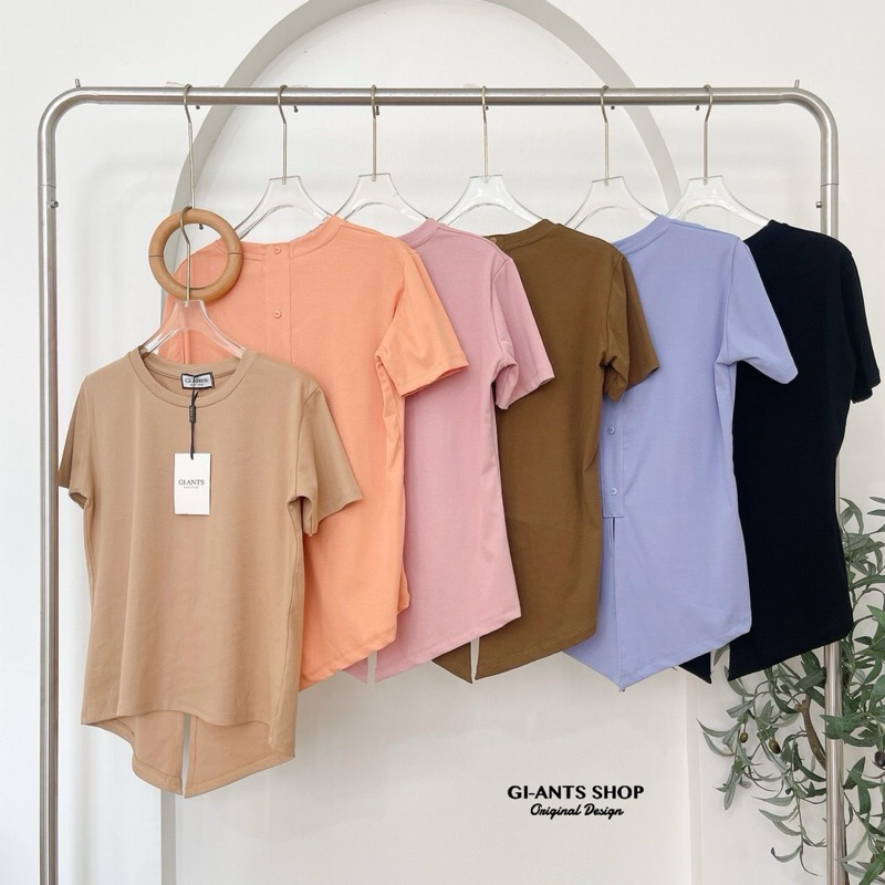114 BAJU KAOS ATASAN WANITA GIANT BASIC KANCING VARIASI BANGKOK