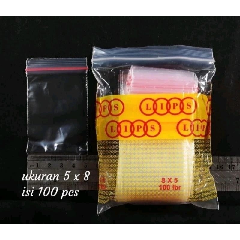 Plastik Zip Lock / Plastik Klip Uk Kecil 5x8 8x5 Isi 100 tempat penyimpanan makanan kacang