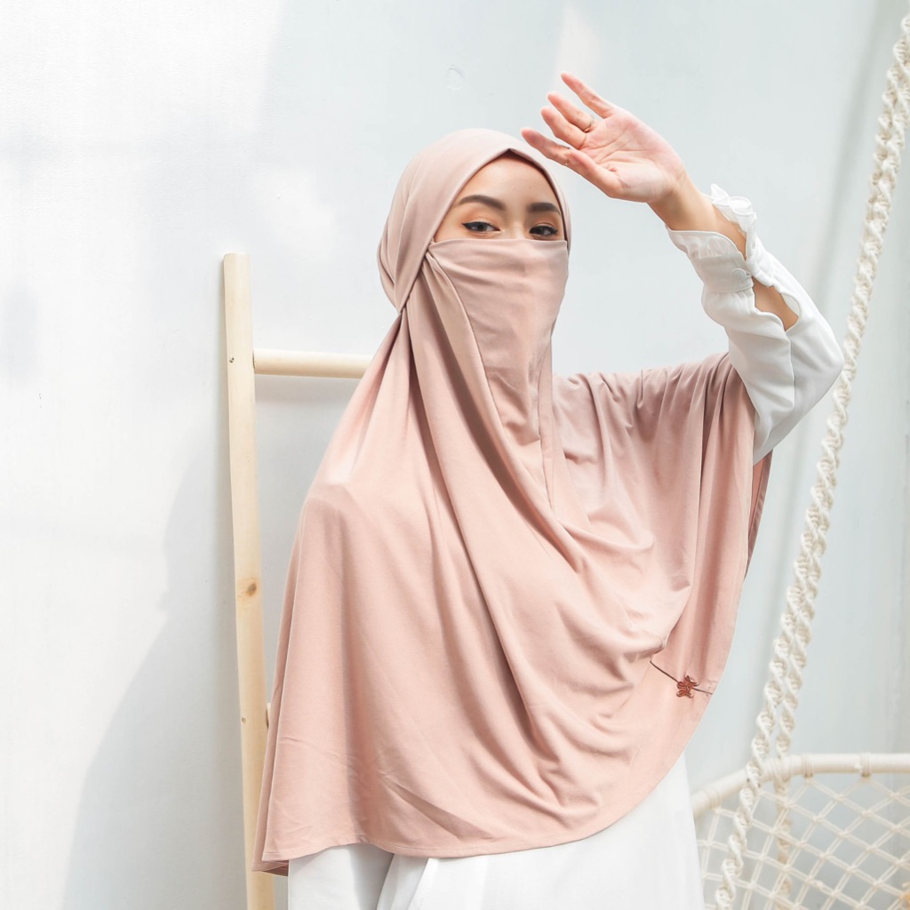 Halwa Bergo Hijab Instan Jersey Premium 2 in 1
