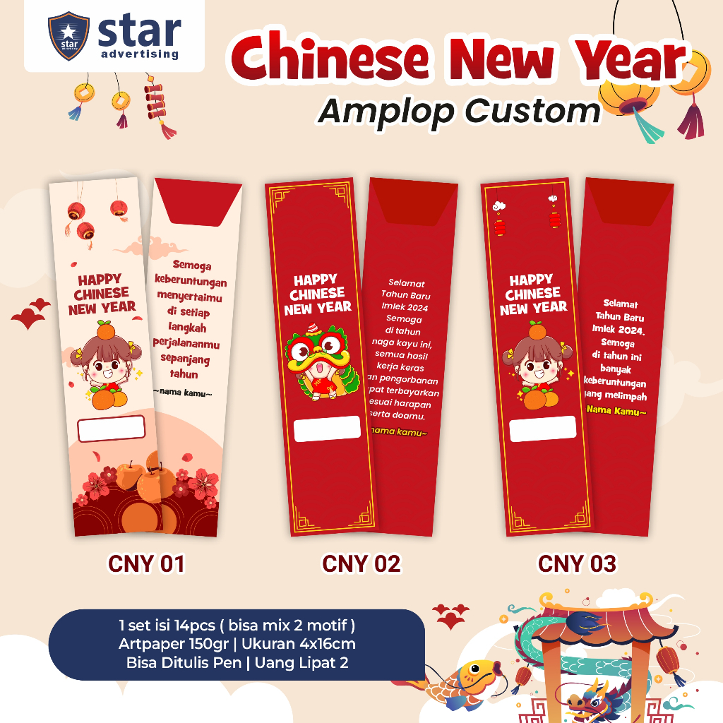 

AMPLOP CNY - IMLEK - CHINESE NEW YEAR - ANGPAO
