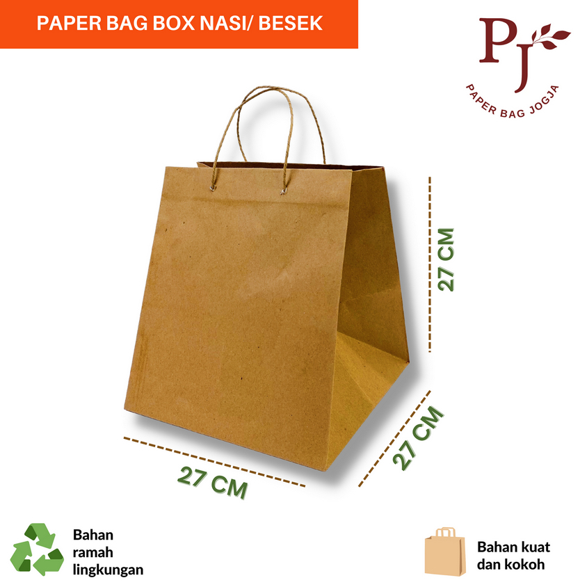 

Paperbag / Paper bag polos / Paperbag Besek ukuran 27 x 27 x 27 cm