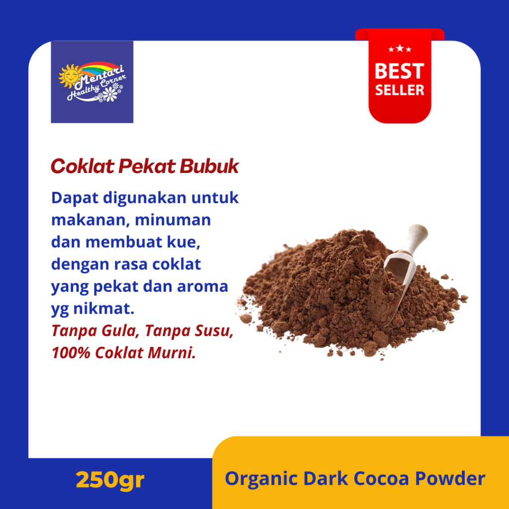 

Organic Dark Cocoa Powder 250gr || Coklat Hitam Bubuk Organik 250gr