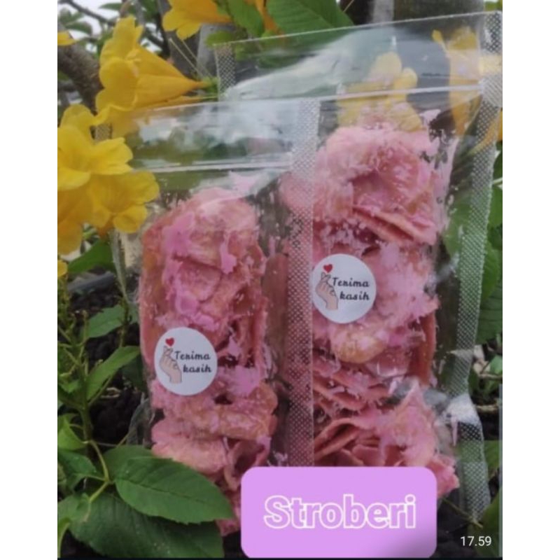 

Keripik Pisang Lumer - pouch 50gr & 100gr Rasa Strawberry