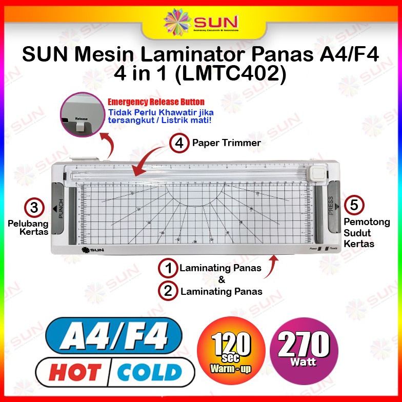 

ART P87K Mesin Laminating SUN A4 F4 24 mm LME1A4 Bisa Laminating Panas dan Laminasi Dingin untuk KTP Ijasah KK Sertifikat Akte Dokumen Kertas Foto