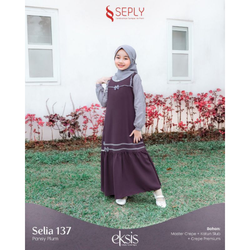 Gamis Anak SEPLY SELIA 137 PANSY PLUM | SARIMBIT KELUARGA EKSIS 224 PANSY PLUM