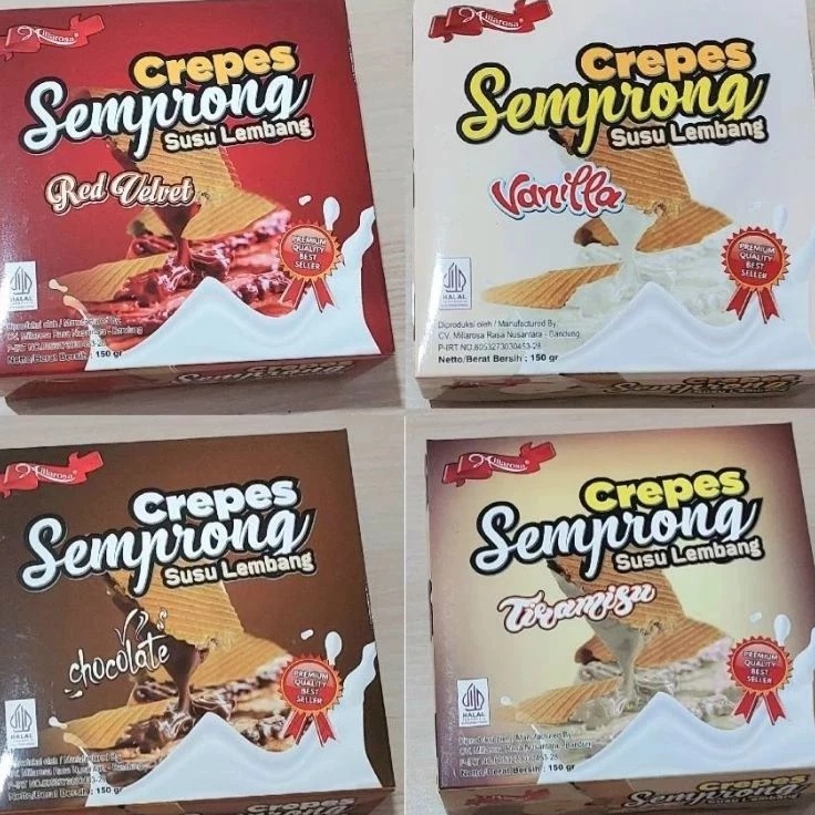 

Lebih hemat Isi 12 Crepes Semprong Susu Lembang Millarosa 15 gram Oleholeh Bandung