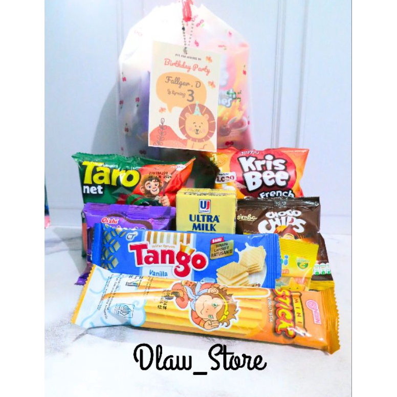 

Keren abis Bingkisan Snack Ulang Tahun Anak Kemasan Pouch Serut Hampers Anak Termurah