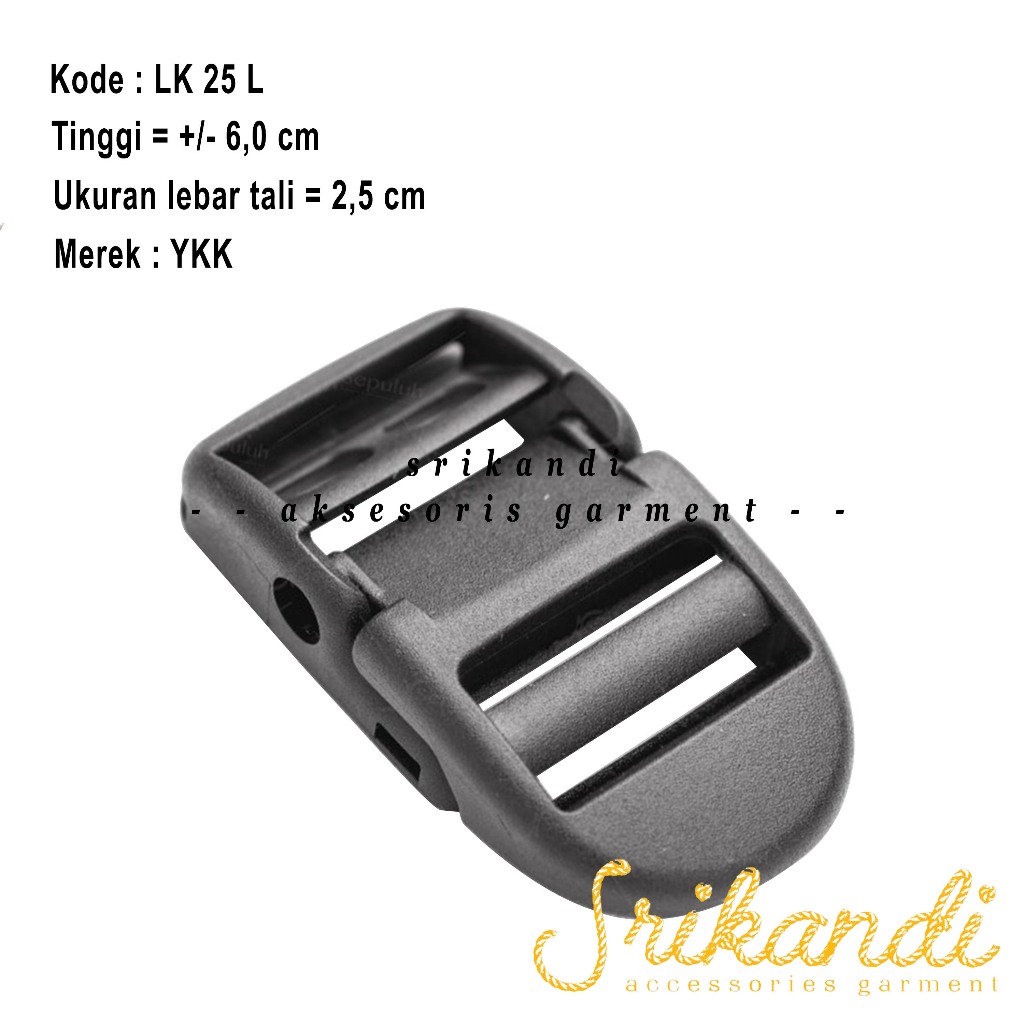 Ring tangga / ring tas plastik buckle ykk polyacetal (pom) strap adjuster (LK-L)