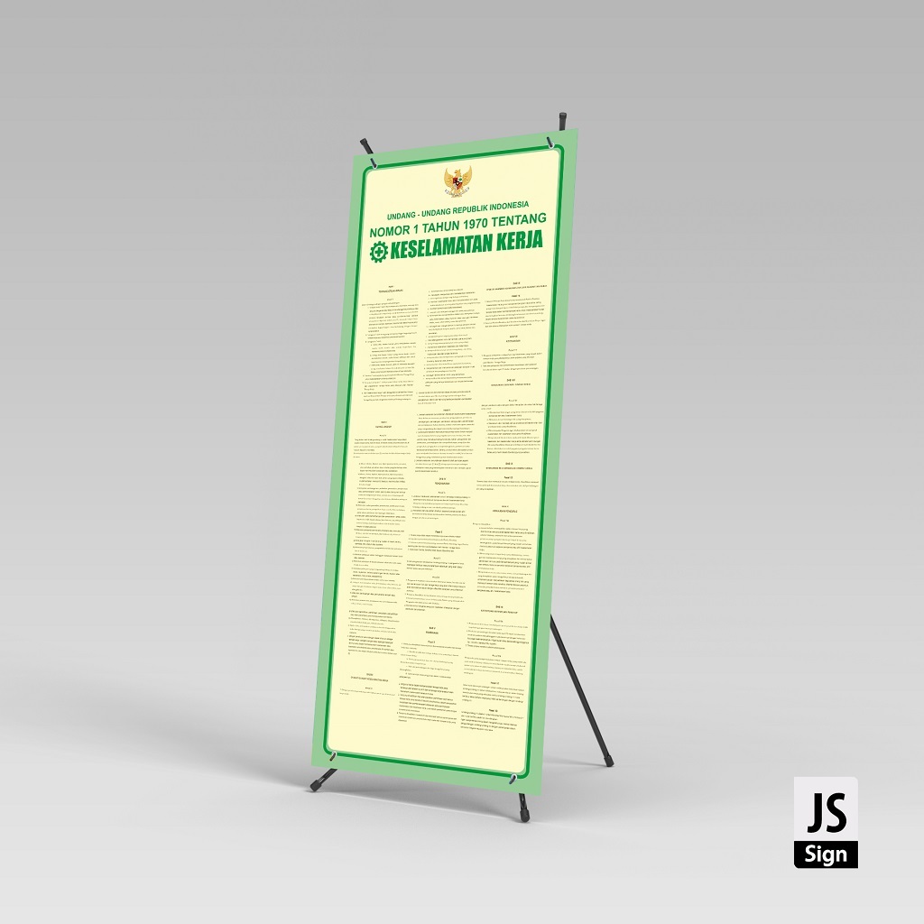 Banner Safety K3 - UU no.1 Tahun 1970 (Bisa tambah logo)