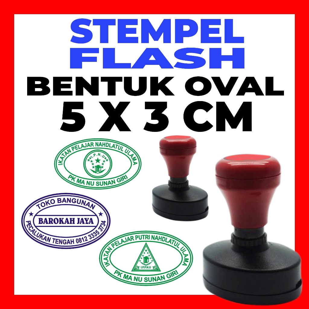 

Stempel Flash 1 Warna Bentuk Oval