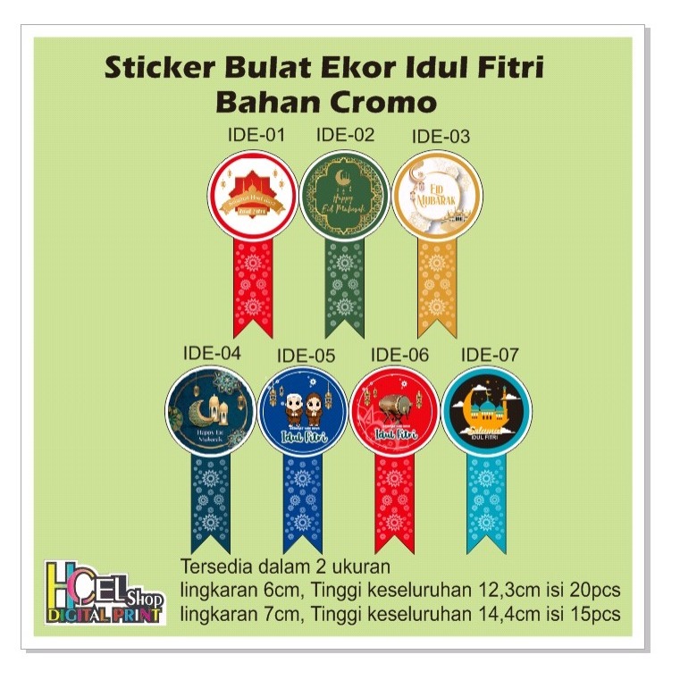 

Sticker Bulat Ekor Idul Fitri Bahan Cromo