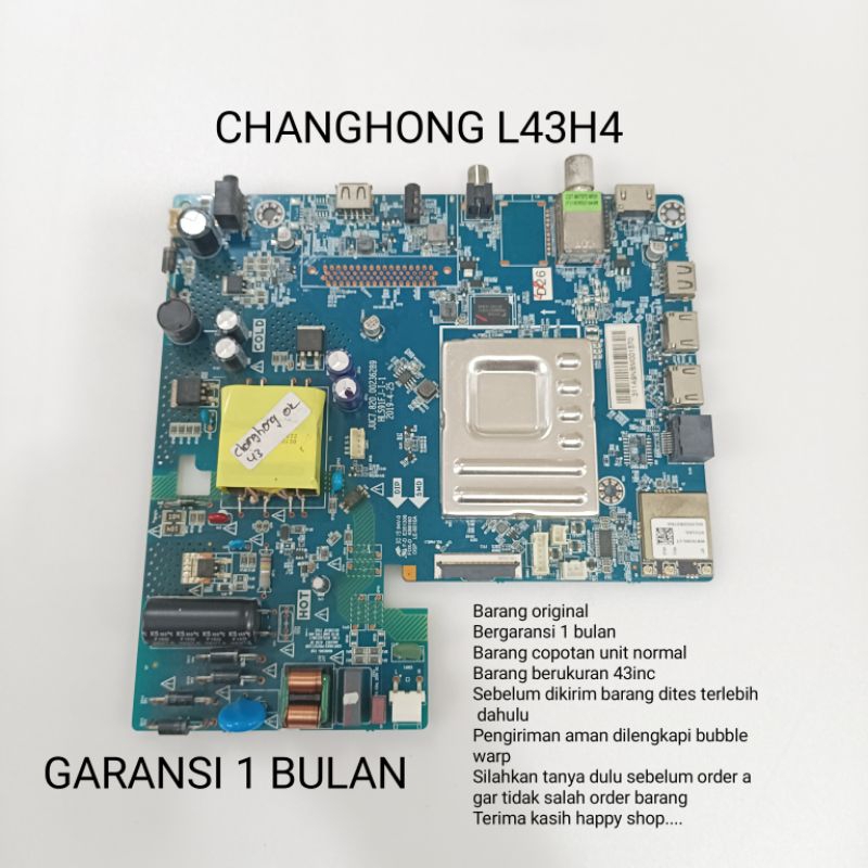 MAINBOARD TV LED CHANGHONG L43H4 MB - MOBO - MODUL - MOTHERBOARD - MESIN TV LED CHANGHONG L43H4