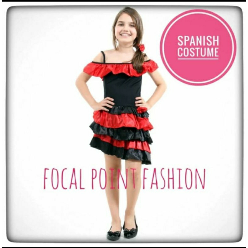 kostum spanyol anak tradisional Spanish dress costume