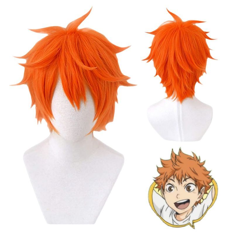Wig Haikyuu Anime Cosplay Rambut Palsu Hinata Shoyo