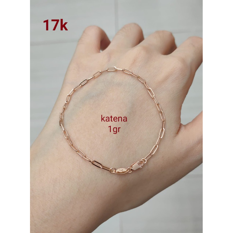 gelang emas asli kadar 750 model katena polos