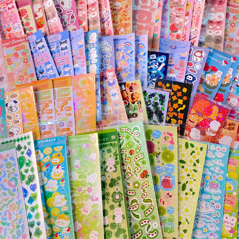 

Sticker deco Lucu Ala Korea Sticker Glossy Pack Dekor Photocard Souvenir