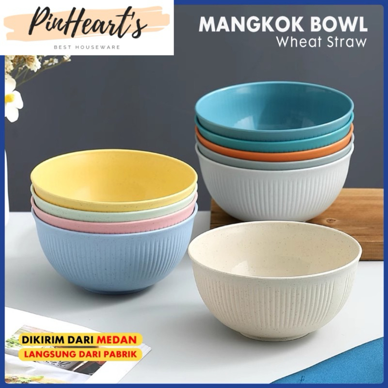 MANGKOK MELAMINE WHEAT STRAW AMAN UNTUK MICROWAVE PLASTIK MANGKOK BAKSO DAPUR PIRING MAKAN WHEAT STR
