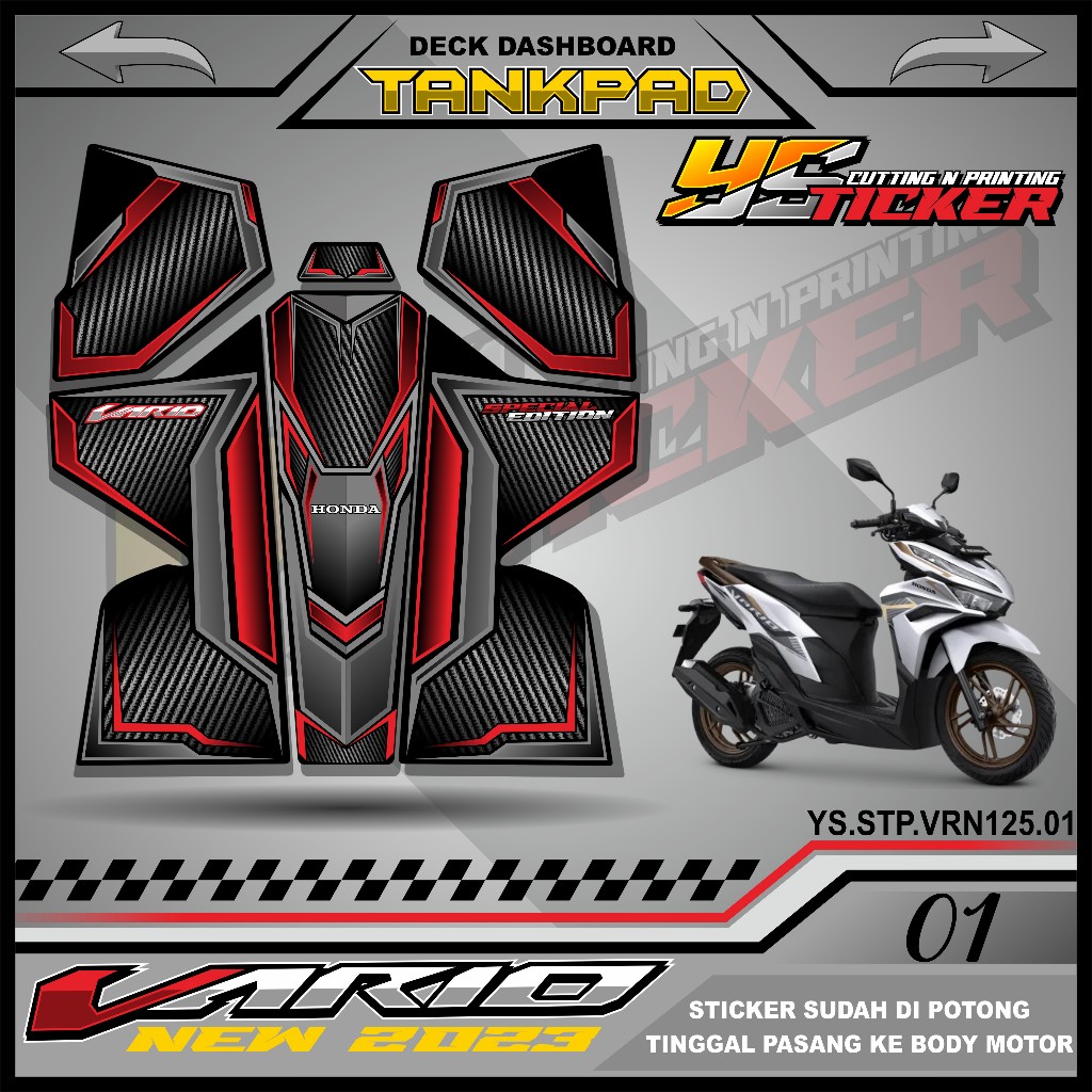 Pelindung Dashboard Tankpad VARIO 125NEW/ Variasi dashboard pemanis motor keren/variasi stiker VARIO