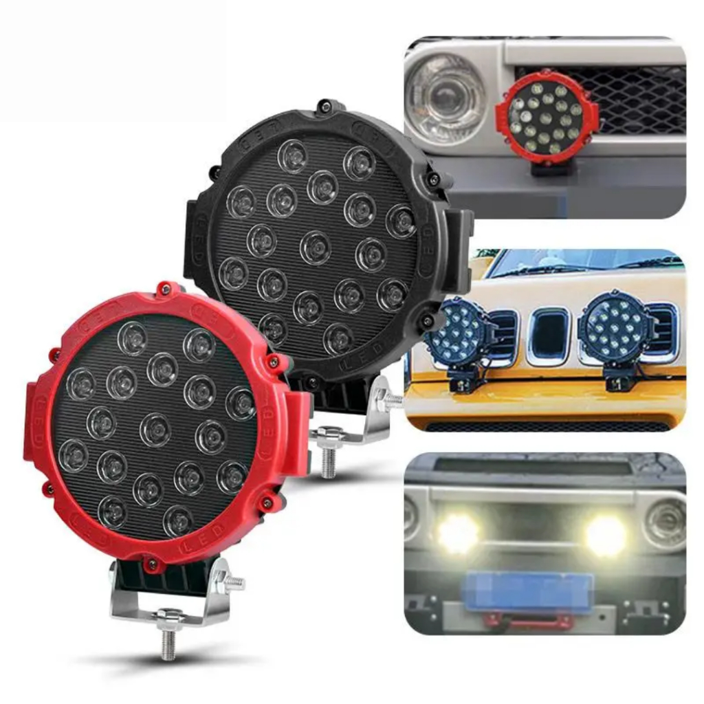Lampu Led Sorot Tembak Worklight Mobil Avanza Offroad 12 Volt 24 Volt Merah Hitam Terbaru