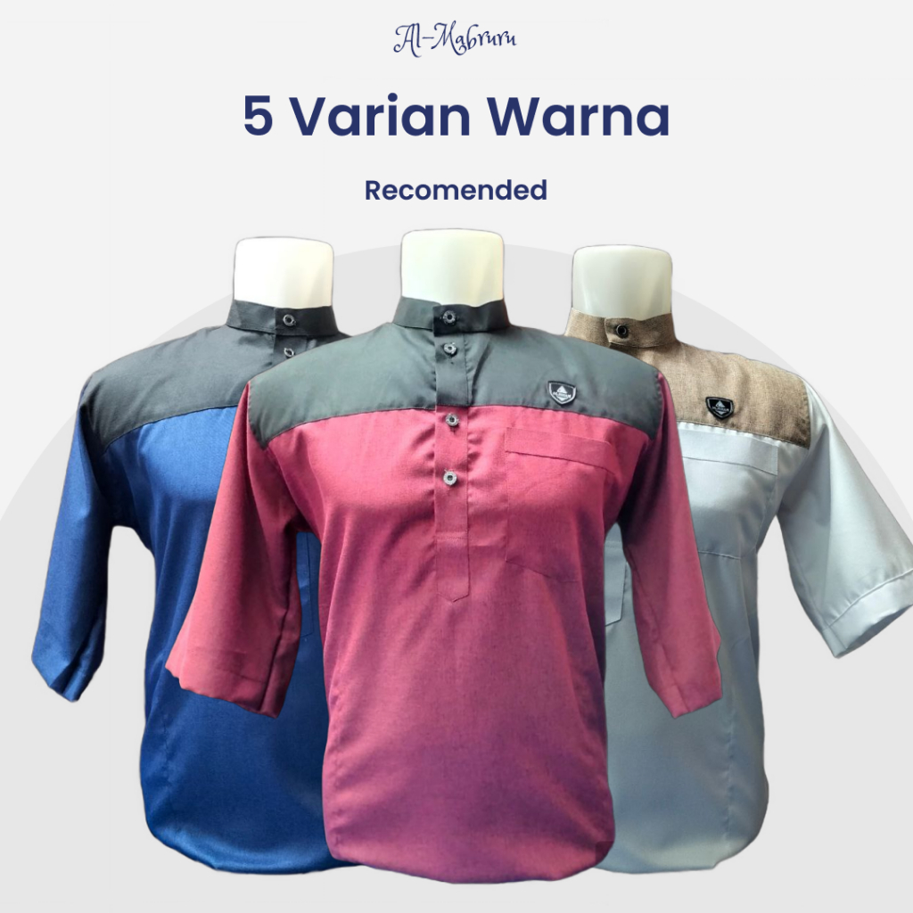 AL-HIZAM BAJU KOKO PRIA | MODEL KURTA KANCING SATU | BAHAN KATUN MADINAH PREMIUM | NYAMAN DIGUNAKAN