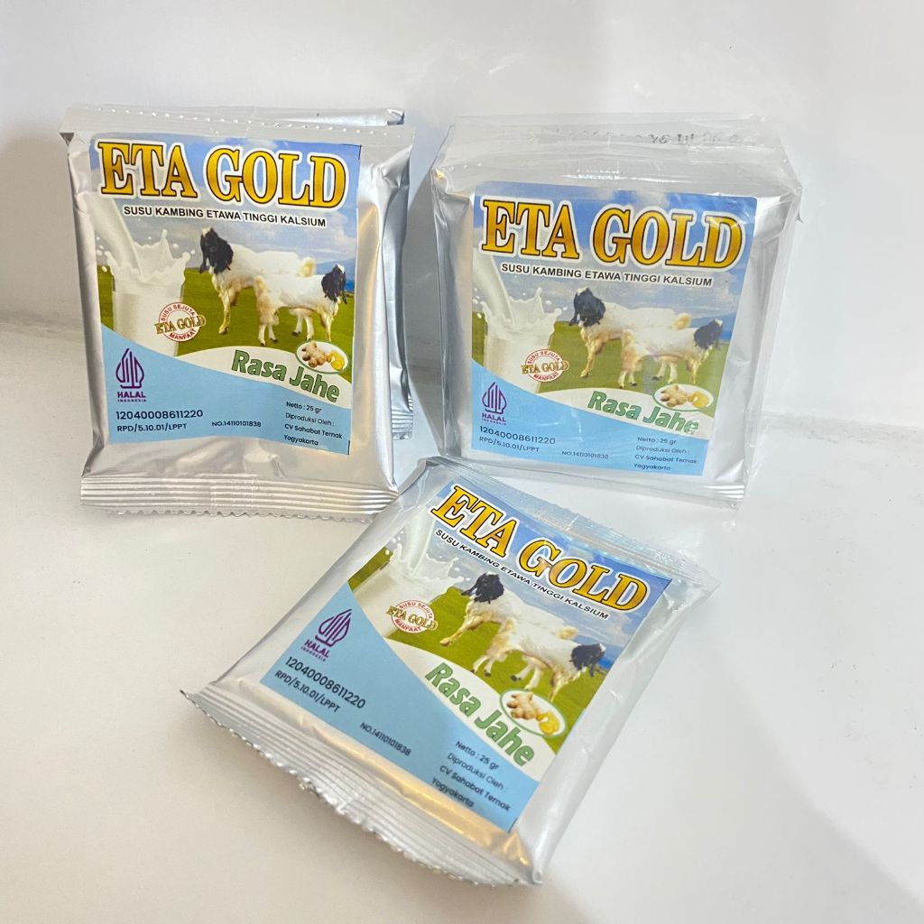 

ETTA GOLD SUSU KAMBING KEMASAN, SUSU HERBAL, ORIGINAL MILK, SUSU KAMBING BUBUK, SUSU ETA GOLD PREMIUM