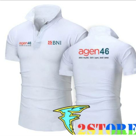 BAJU AGEN BNI 46-BAJU KERAH MODEL POLO BNI46 LOGO DEPAN BELAKANG