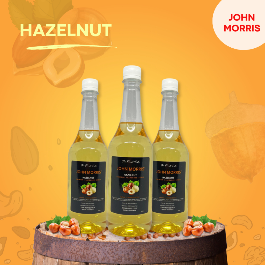 

JOHN MORRIS Premium Flavoured Syrup Hazelnut 1000 ml / Sirup Rasa Hazelnut 1 Liter / Hazelnuts Flavour 1 L / Sirop perisa rasa hazelnut untuk campuran minuman kopi