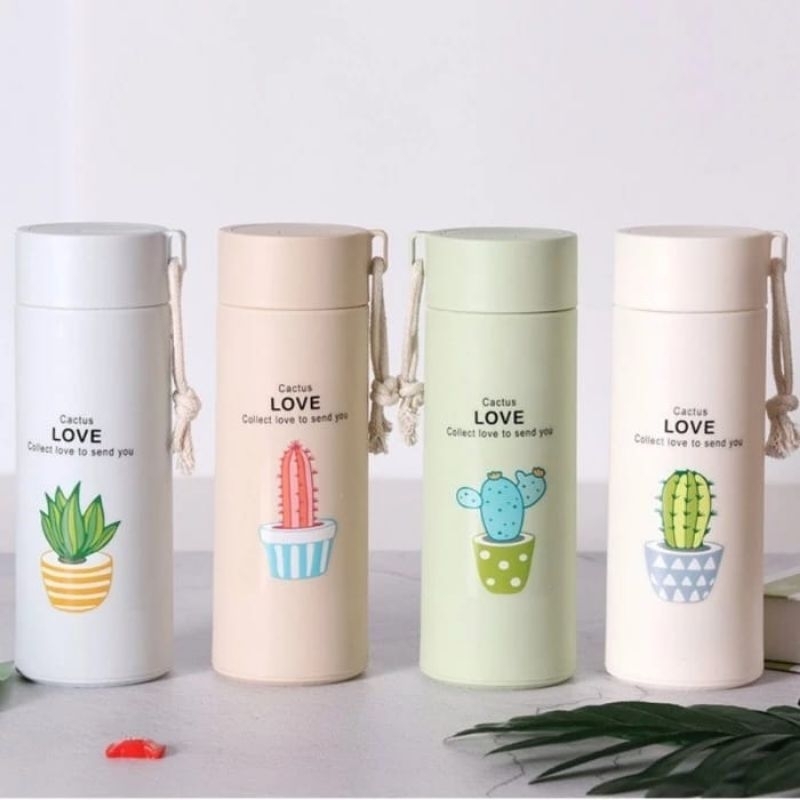 Botol Kaca Kaktus / Botol  Minum Kaca  Gambar Kaktus Unik 450 ml / Botol Minum Kaktus 450 ml / Botol