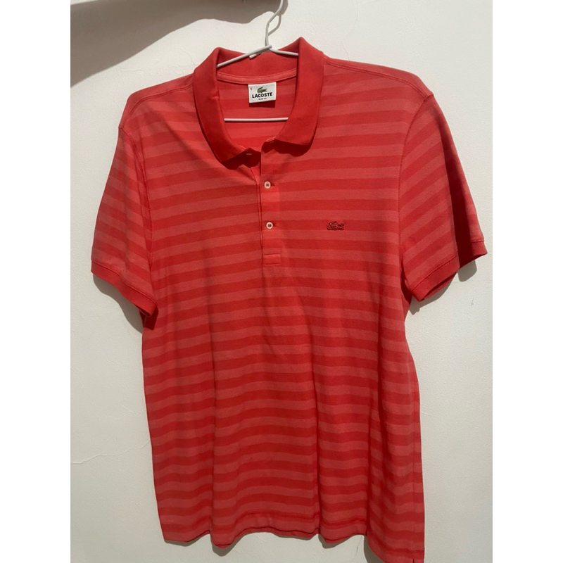 Lacoste polo shirt men red orange Uk XL - used