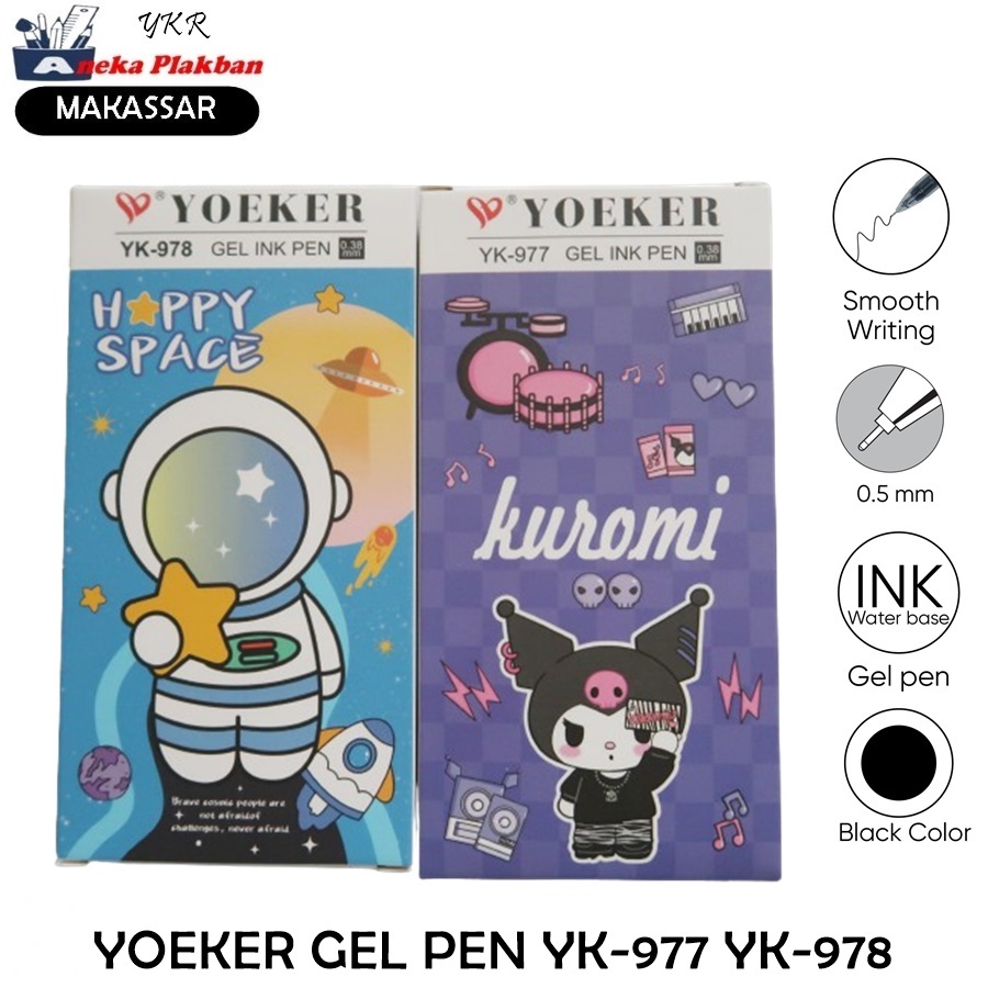 

[BOX/12PCS] YOEKER GEL PEN YK-977 YK-978 YK-017 yk-975 PEN LUCU