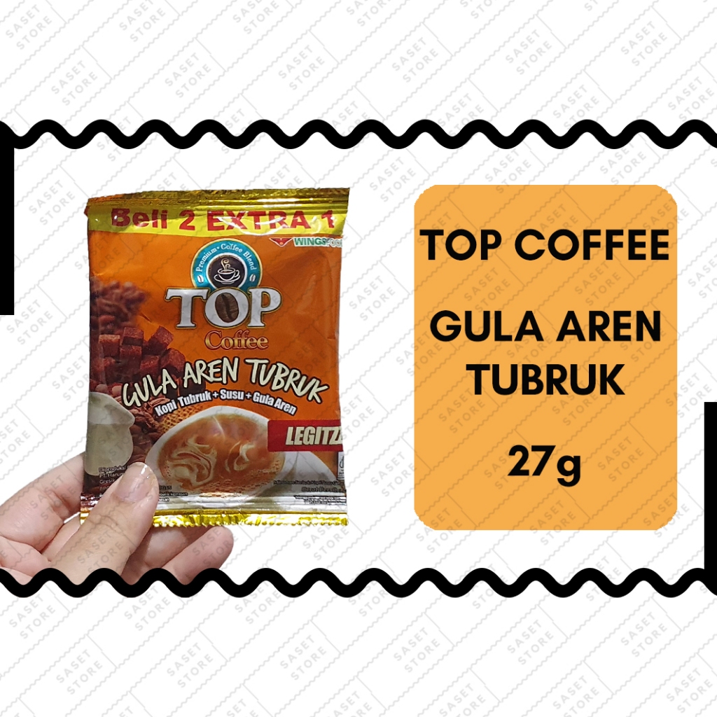 

Top Coffee Gula Aren Tubruk 27g Sachet Kopi Instan Serbuk 3in1