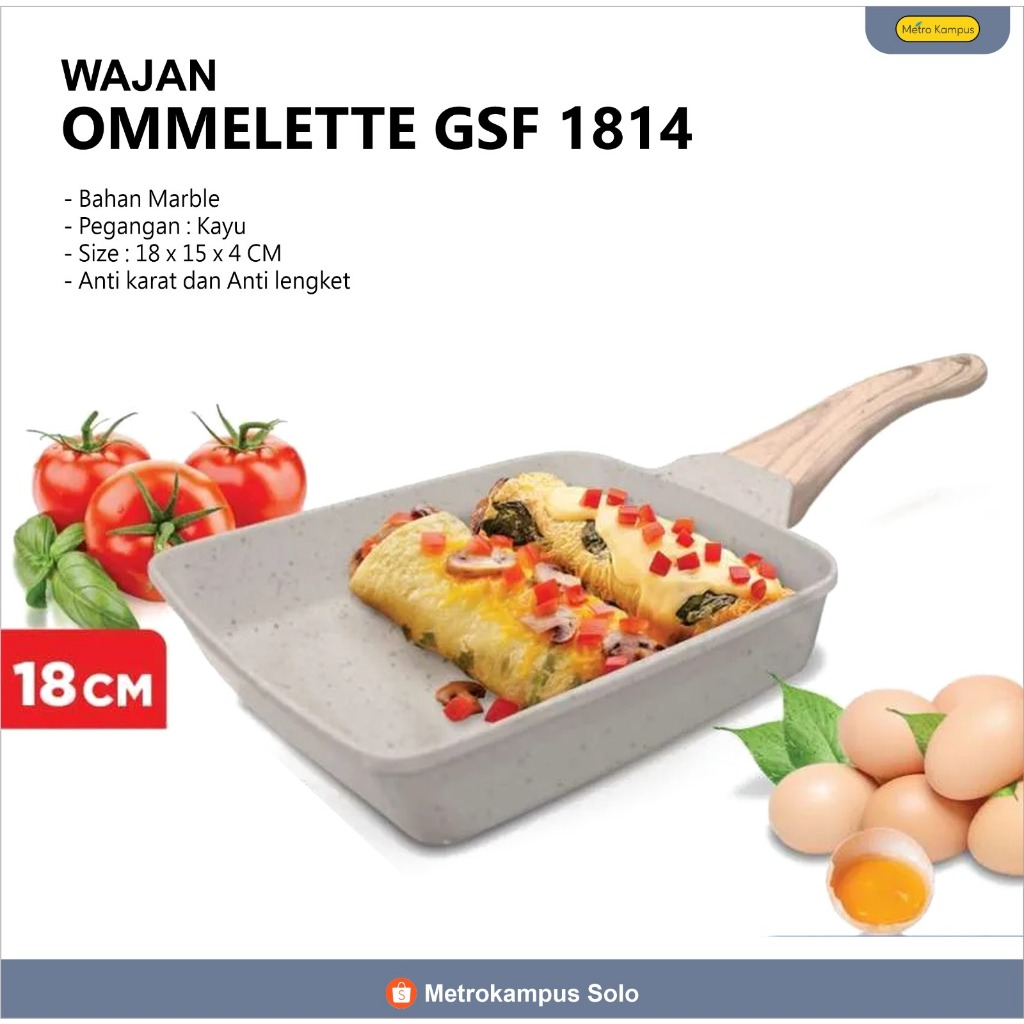 [Q2] Wajan Omelette 1814 / Wajan Omelette Anti Lengket Q2 - Teflon Cetakan Telur