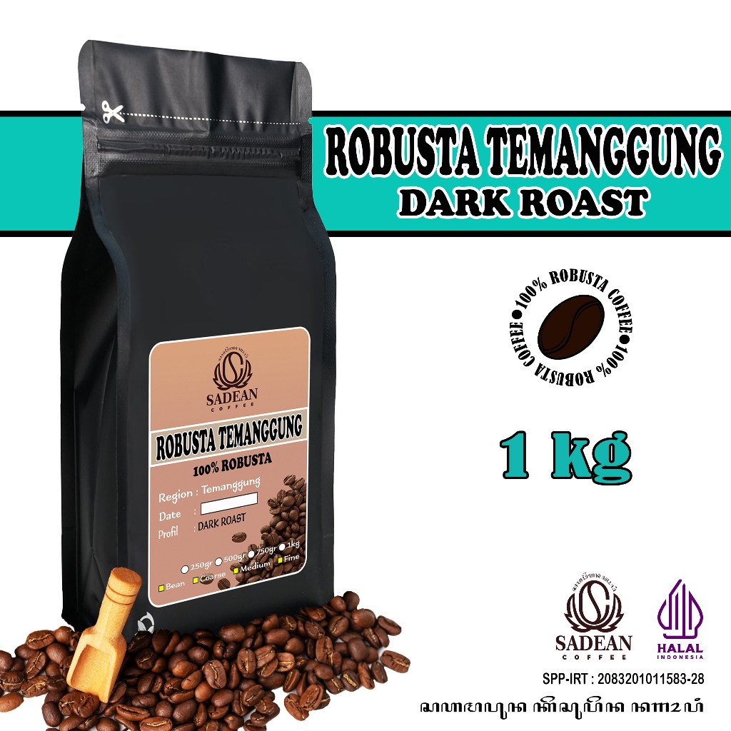 

Biji Kopi Bubuk Fine Robusta Temanggung DARK ROAST 1KG / Kopi Robusta Temanggung 750g 1kg