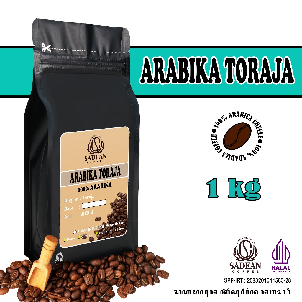 

Biji Kopi Bubuk Arabika Toraja 1kg / Kopi Arabika Toraja Kalosi Enrekang 1 kg