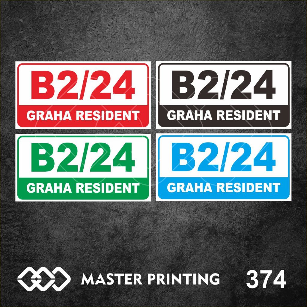 

374 - Stiker Nomor Rumah, Sticker Vinyl, Premium, Tahan Air, Termurah, dan Bisa Custom