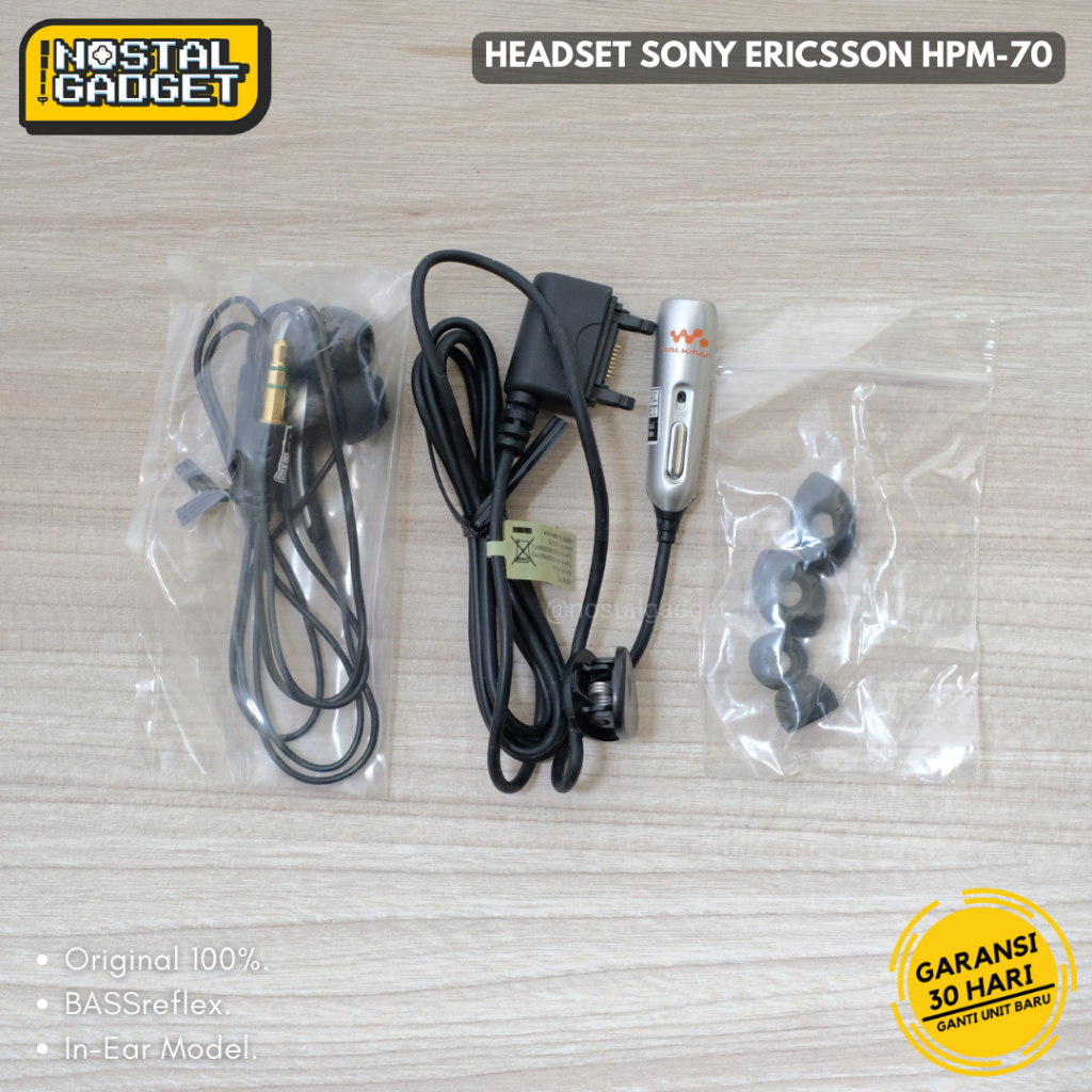 Headset Sony Ericsson HPM-70 HPM70 BASS Reflex Original Walkman Phone