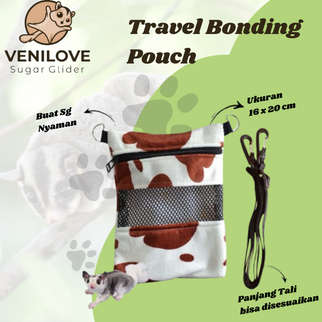 TRAVEL POUCH SUGAR GLIDER | TAS BONDING SUGAR GLIDER | TAS TRAVEL SG | TAS BERMAIN SUGAR GLIDER