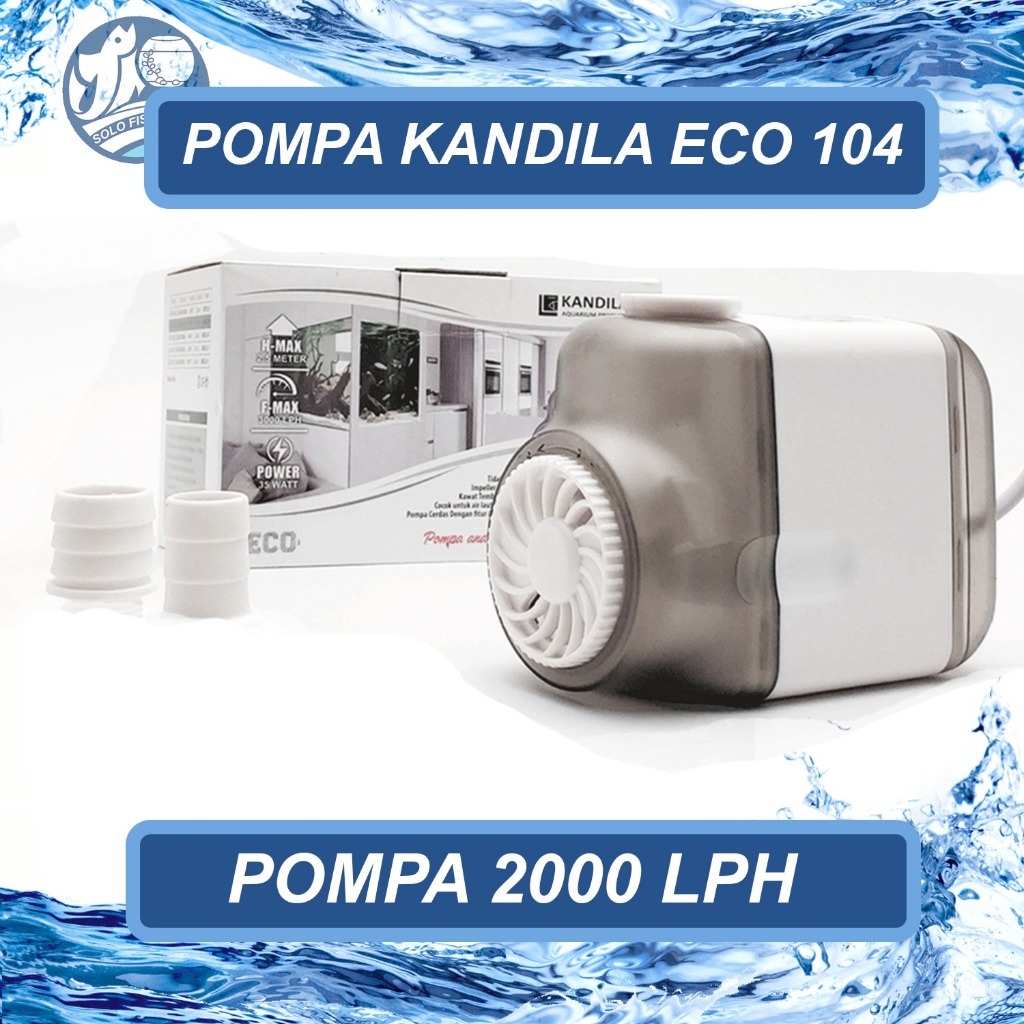 Kandila ECO 104 Pompa 2000 lph Air Aquarium Kolam Hidroponik Pompa Air Ekonomis