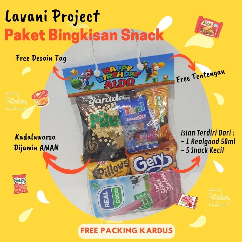 

Bingkisan snack ulang tahun anak murah / snack ulang tahun anak / hampers ulang tahun anak