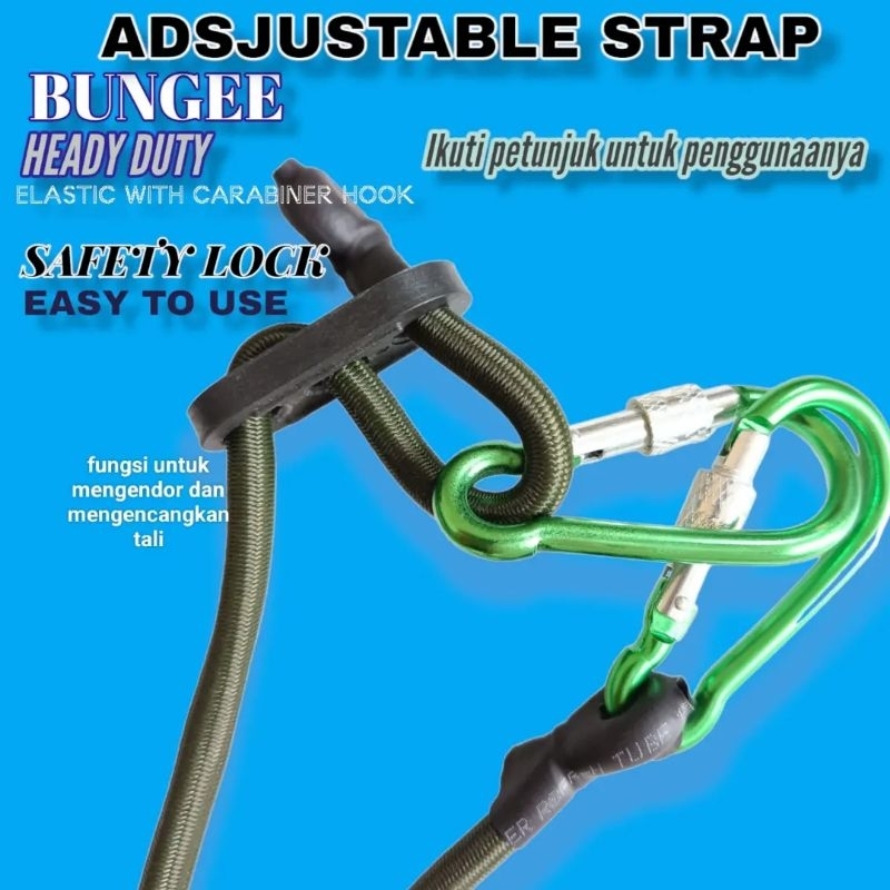 Promo ~ TALI CARGO ADJUSTABEL 4 METER // Tali bagasi pengikat barang ALL motor // tali  multifungsi 
