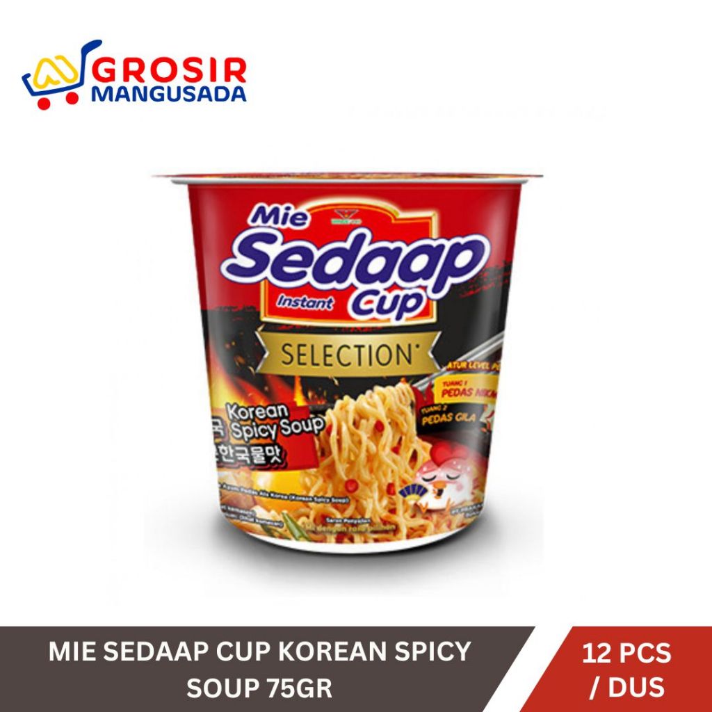 

Harga Grosir Sedaap Mie Instan Cup Korean Spicy Soup 75gr 1 dus isi 12 pcs