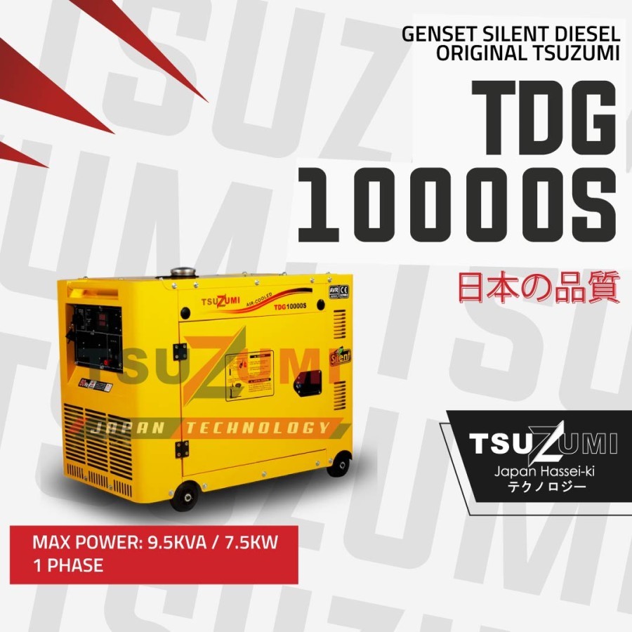 Genset 7000 watt solar 1 phase genset silent solar genset 9 kva Tsuzumi TDG10000S Tsuzumi Japan Tech