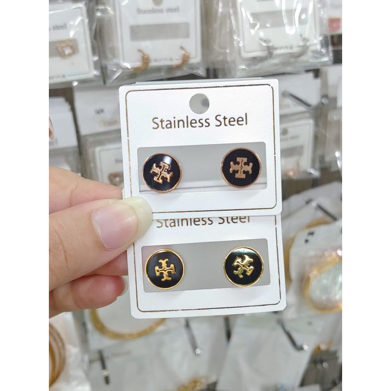 giwang brand kombinasi gold black anti karat anti luntur