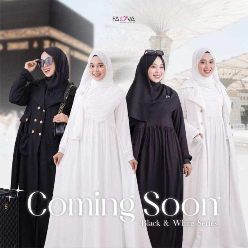 Gamis Polos Putih Hitam Umroh Haji |  Fatimah Dress By Falova| Rayon Twill Katun Adem Premium Jumbo 