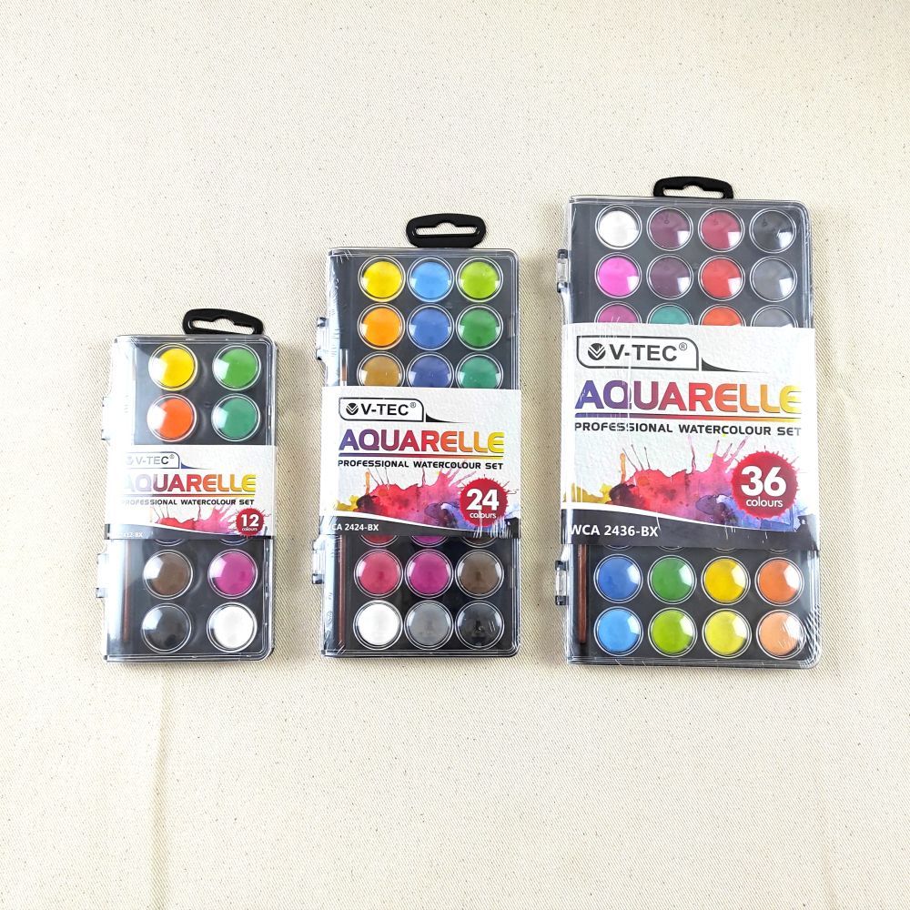 

V-TEC Aquarelle Watercolor Cake 12 24 36 Colors / Cat Air Set