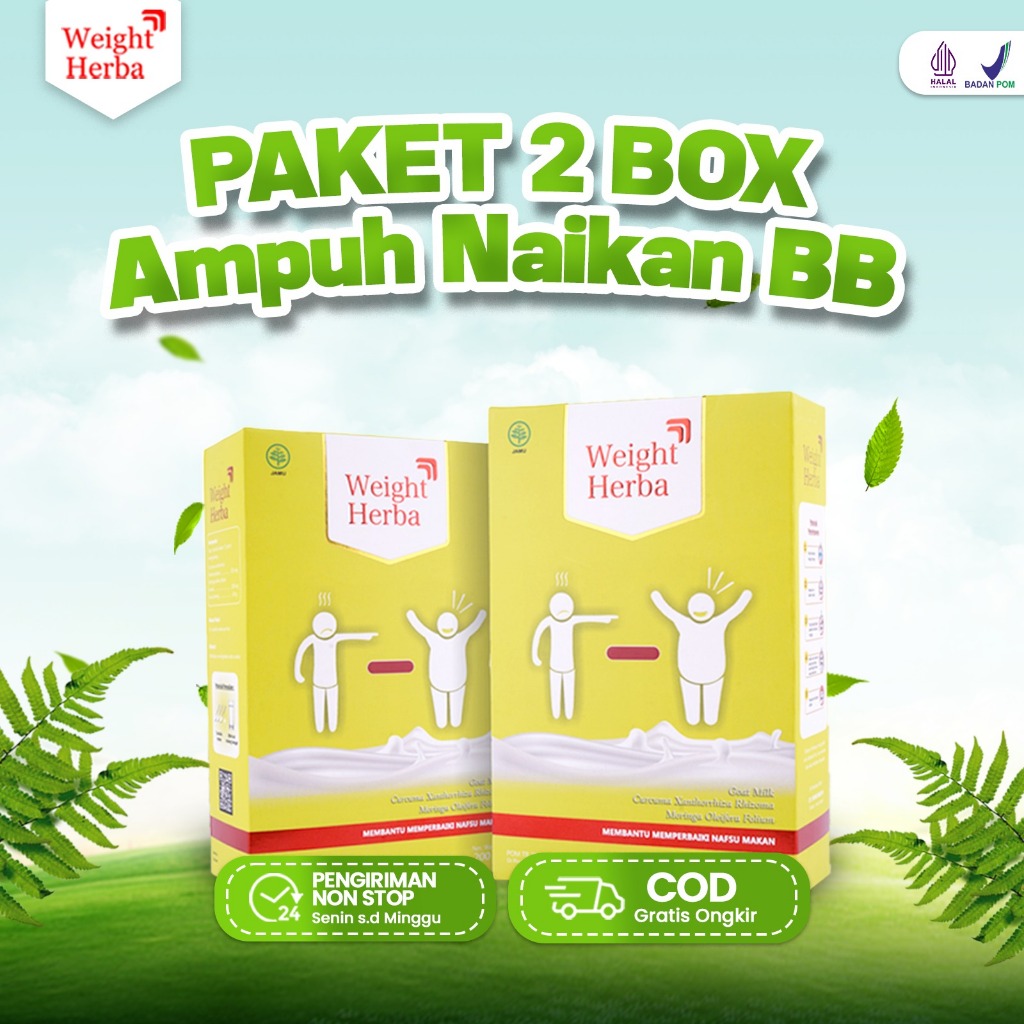 

PAKET 2 BOX WEIGHT HERBA- Weight Herba Susu Gemuk Menikan BB Berat Badan Tambah Gemoy Pencernaan Sehat Nafsu Makan Naik Dewasa Lansia 200 gr